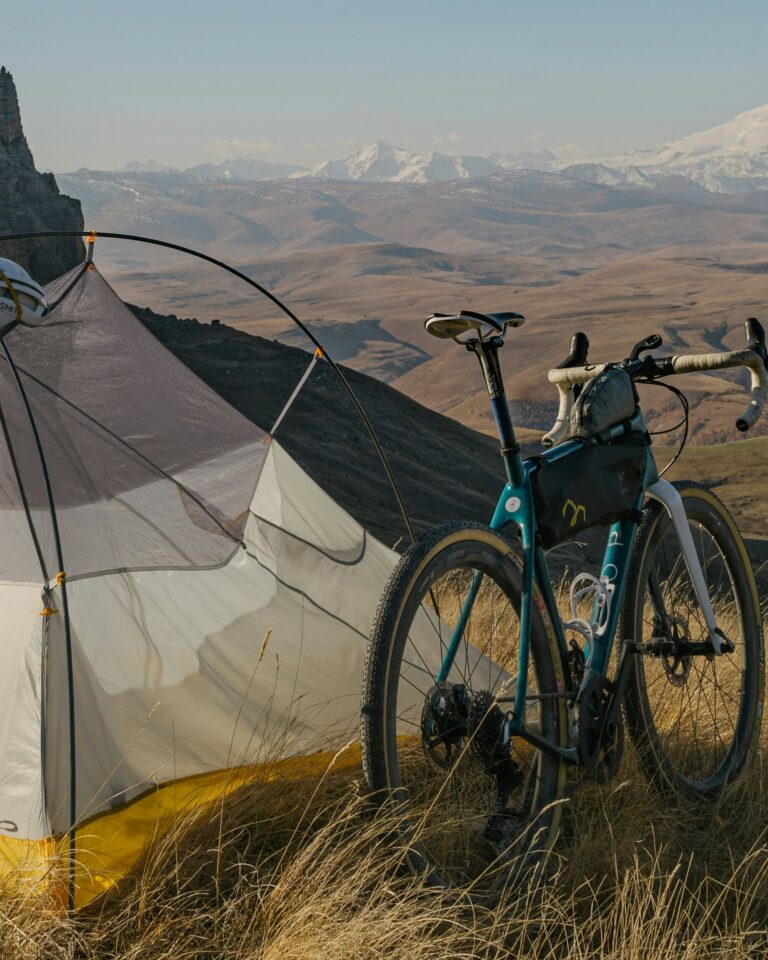 Bikepacking Zelt mit Fahrrad bikepacking-hamburg.de