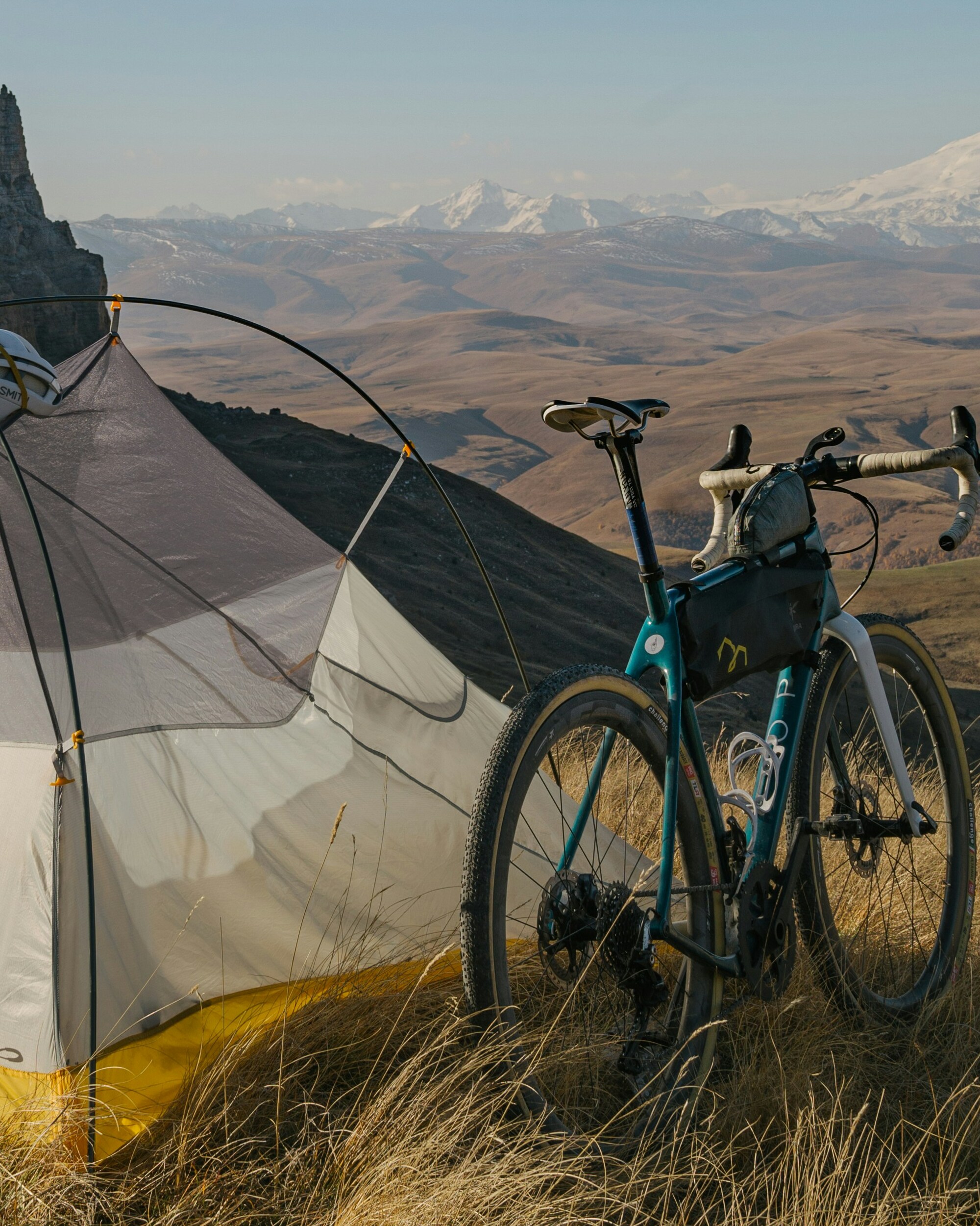Bikepacking Zelt mit Fahrrad bikepacking-hamburg.de